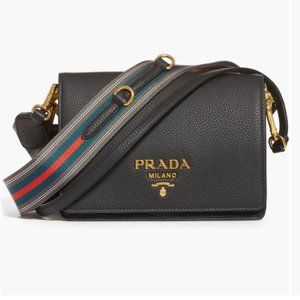 Prada Dual Strap Flap Crossbody Bag Vitello Daino Small